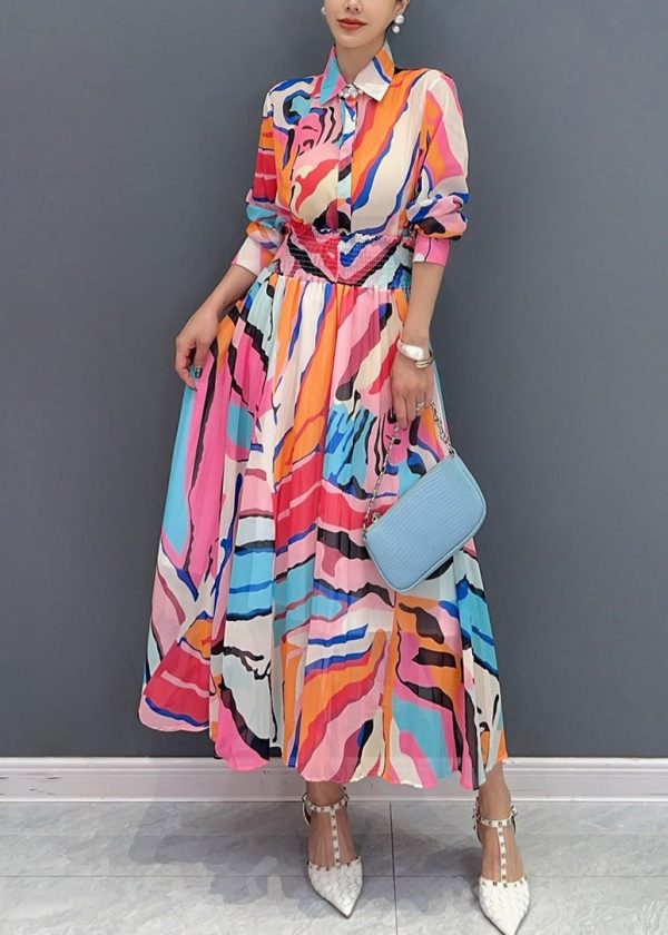 Fine Peter Pan Collar Print Chiffon Two Pieces Set Fall Sale - Image 3