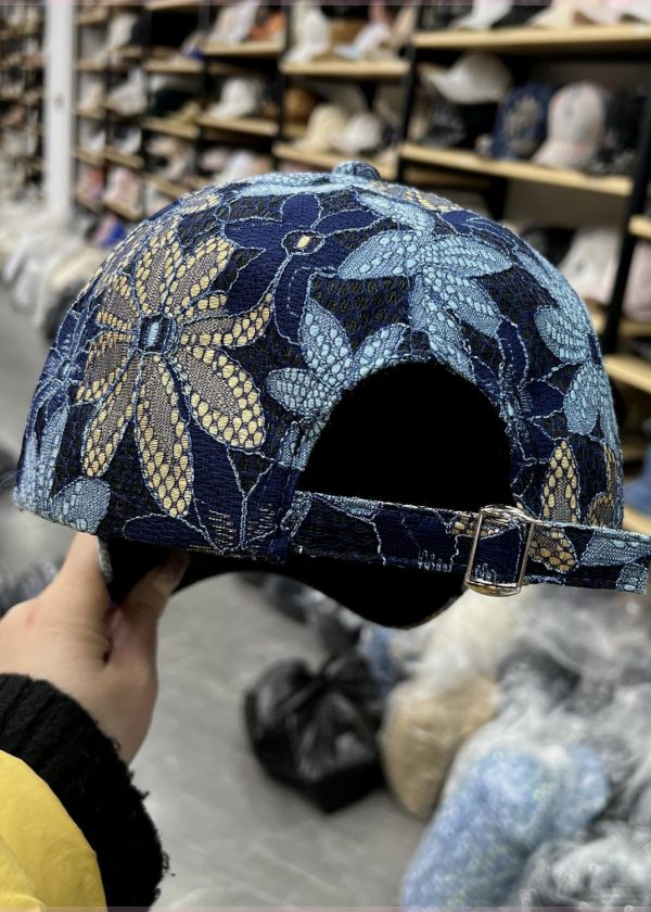 Chic Blue Lace Butterfly Zircon Patchwork Baseball Cap Hat on Sale - Image 4