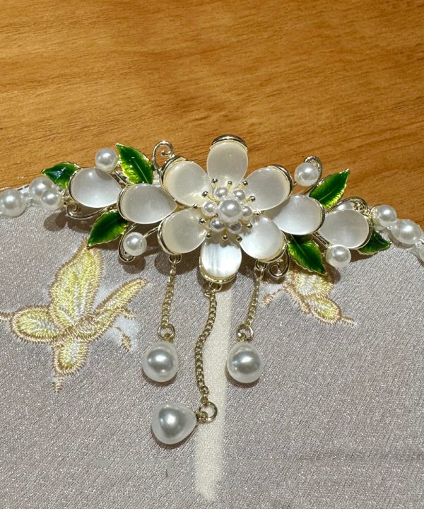 Beautiful Colorblock Alloy Lily Of The Valley Pearl Tassel Hairpin Fashion
